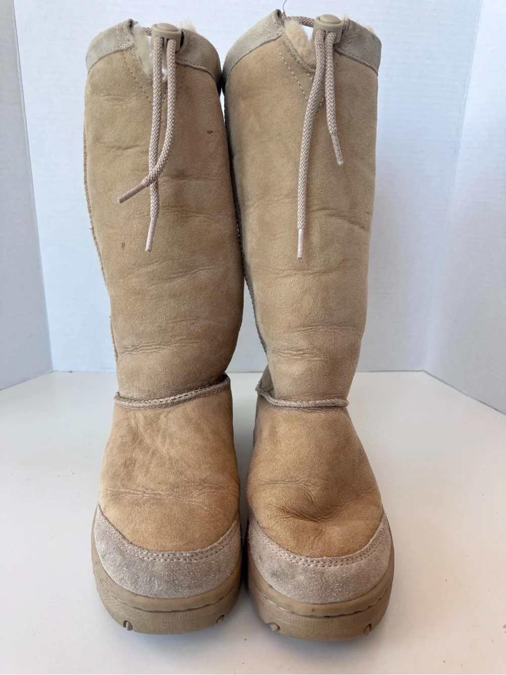 Vintage 90s Y2K Ugg Ultimate Tall 5250 Lined Suede Drawstring Tall Winter Boots